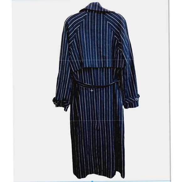 New Free People Melia Mac Trench Style Coat WTF $228 SMALL Blue Striped - Picture 9 of 10